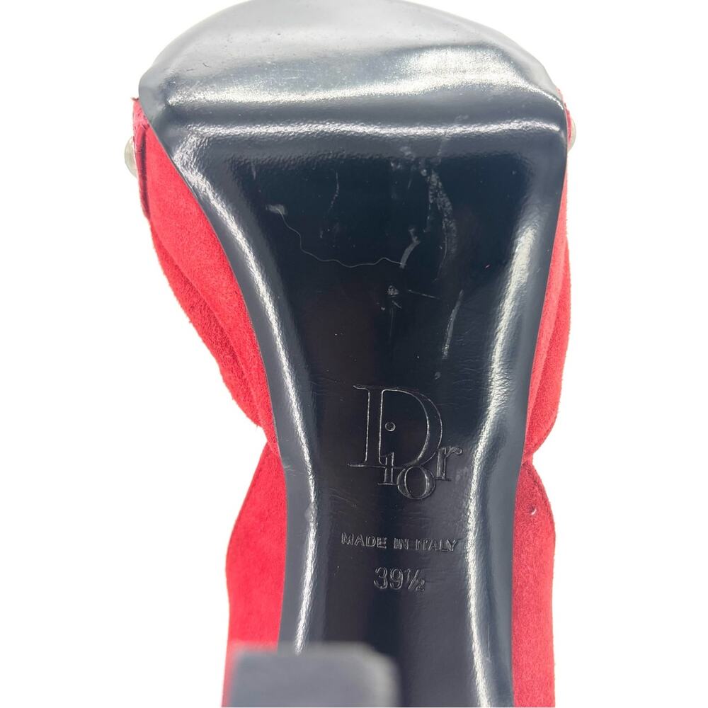 Dior John Galliano Red Double Buckle Snakeskin Peep Toe Platform Pumps 39.5 - Picture 10 of 10